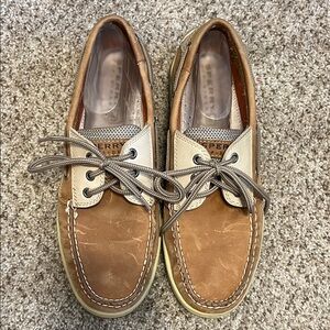 Sperry Men's Brown and Cream Boat Shoes